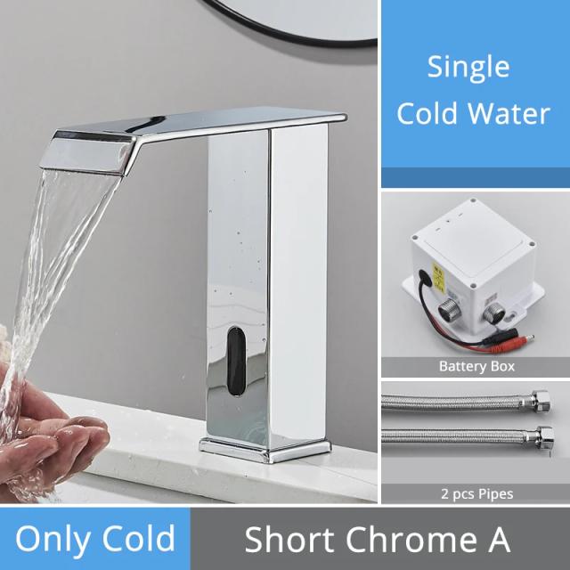 Torneira de Banho Luxuosa com Sensor Inteligente e Misturador Automático de Água Quente e Fria