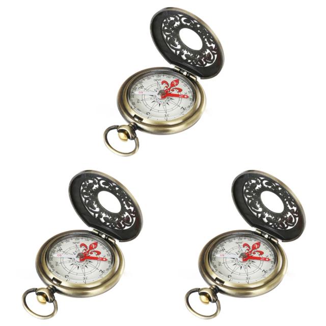 Bússola Retro de Bronze Vintage para Caminhadas ao Ar Livre - Presente Perfeito para Crianças e Aventureiros