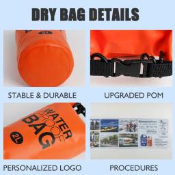 Bolsa seca à prova d'água de 2 litros, armazenamento de natação, caiaque, rio, caminhadas, flutuador, vela, canoa, mergulho, mochila de compressão - Image 2