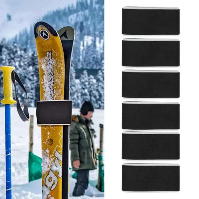 Correias de Esqui de Náilon Ajustáveis: Conjunto com 6 Peças para Prender e Fixar Equipamentos de Ski