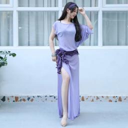 Terno de treinamento de dança do ventre para as mulheres impresso bellydance prática robe roupas shaabi baladi folk vestido feminino roupas orientais - Image 2