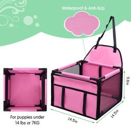 Imprimir Viagem Car Seat Cover para cães pequenos e médios, impermeável Pet Carriers Bag, Gato Transporte Hammock, Cesta Do Assento De Carro - Image 4