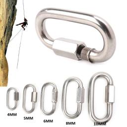 Mosquetão de aço inoxidável com trava, engrenagem de escalada com gancho de pressão para segurança ao ar livre, acampamento e caminhadas - Image 1