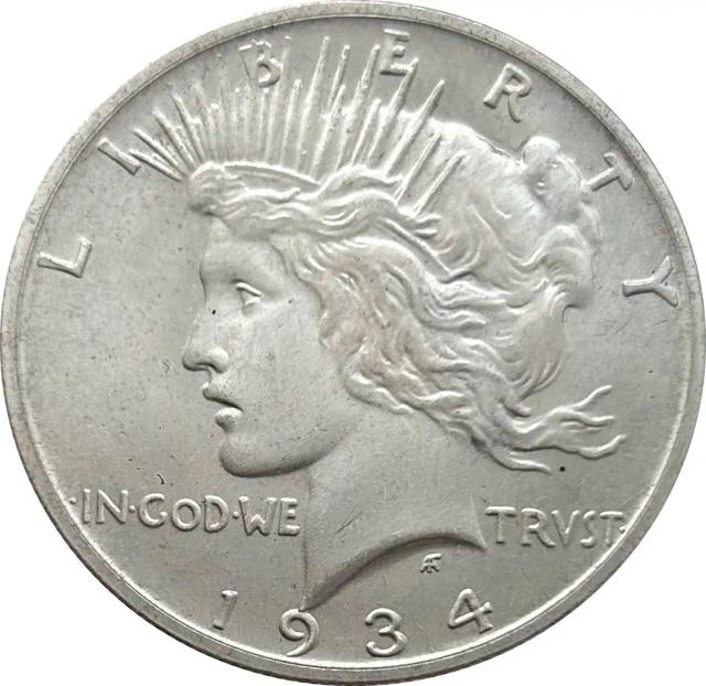 Dólar de Coleção 1934 S em Prata: Moeda da Paz e Liberdade dos Estados Unidos com Detalhes em Cuproníquel