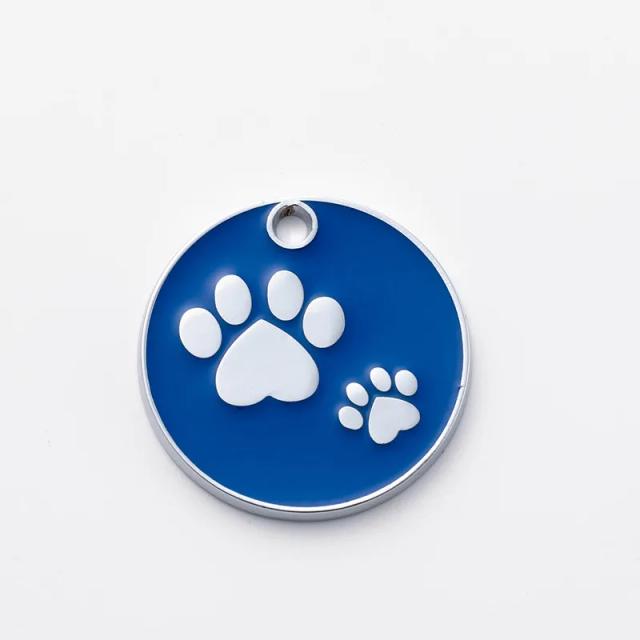 Identificação Personalizada em Aço Inoxidável para Animais de Estimação com Pingente Brilhante em Forma de Pata