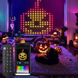 Inteligente Cortina String Luz com controle remoto, Display LED, DIY Party Decor, Imagem, Texto, Música, Bluetooth App, 400LED String, WS2812B - Image 4