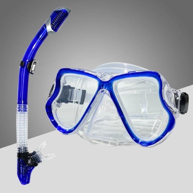 Conjunto de Máscaras de Mergulho para Adultos com Tubo de Respiração e Óculos Antiderrapantes para Homens e Mulheres