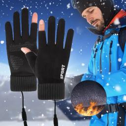 Aquecedor de mão aquecido elétrico para homens e mulheres, tela sensível ao toque, USB recarregável, luvas térmicas, windproof, aquecimento, 2 dedos - Image 3