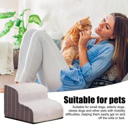 Rampa durável para cães e animais de estimação, escada de 2 3 4 degraus, rampa para cães e gatos, pequeno, sofá, passos antiderrapantes, suprimentos removíveis para animais de estimação - Image 2