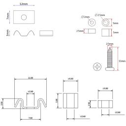 Retendedores De Cordas De Guitarra Elétrica, Ouro, Preto, Cromo com Guia de Parafuso, Telecaster Fit, Acessórios De Guitarra Elétrica, 1 Par - Image 4