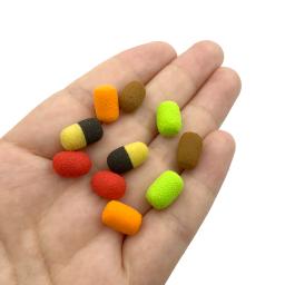 10 pçs carpa isca de pesca espuma boilie pop ups gancho iscas de peixe isca 8mm zig rig espuma marrom vermelho terminal enfrentar falso milho tigre porca - Image 2