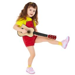 Instrumento musical ukulele de 6 cordas para crianças, mini guitarra portátil, 21 polegadas, presente, suprimentos de instrumentos musicais - Image 3
