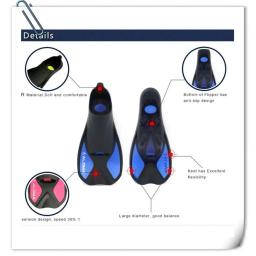 Nadadeiras curtas profissionais da natação, nadadeiras do pé da natação, equipamento do mergulho, acessórios para homens e mulheres adultos - Image 5