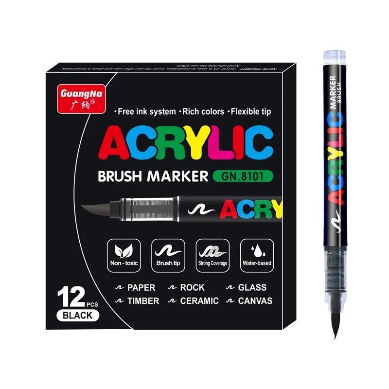 Marcadores de Tinta Acrílica para Pintura Rupestre, Canetas Ponta Pincel, Madeira, Lona, Pedra, Presente de Natal, Artesanato DIY, 12-120 Cores - Image 1