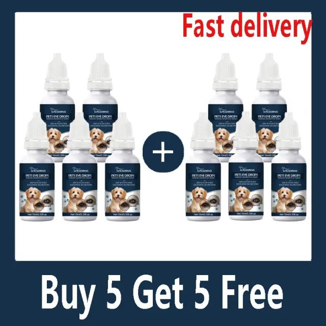 Colírio Pet para Cães e Gatos - Remove Marcas de Lágrima e Alivia a Coceira Ocular - Limpeza Suave em 10ml