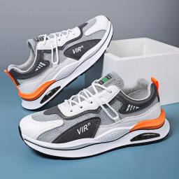 Sapato leve de sola macia masculino, tênis de corrida respirável, calçados esportivos casuais elevados, amortecido e confortável, novo, verão - Image 4
