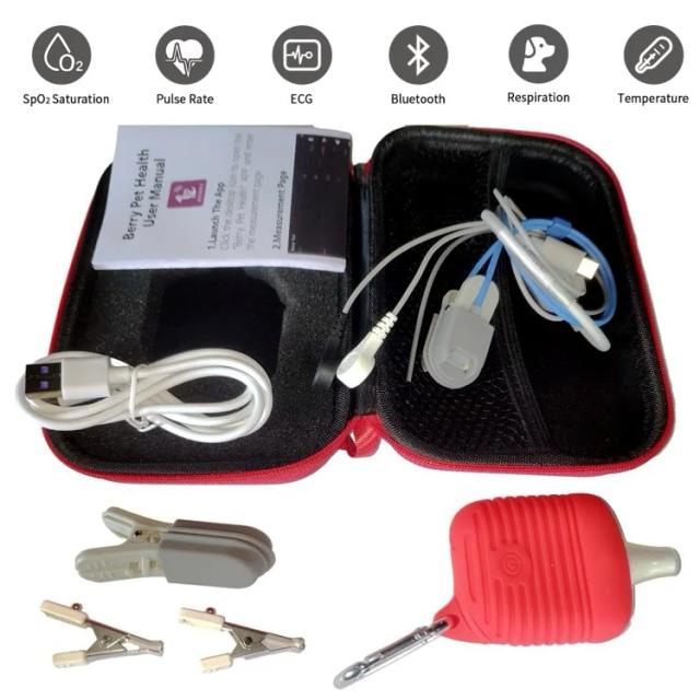 Monitor Veterinário Inteligente: ECG, Oxímetro de Pulso e App Bluetooth para Cães e Gatos em iOS e Android