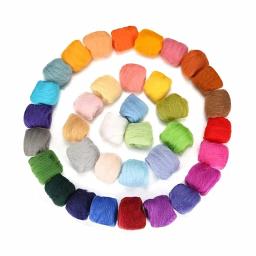 Fibra de lã sentiu tecido, brinquedos artesanais, kit de feltragem, 10g, 20g, 50g, 100g - Image 1