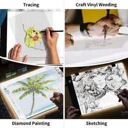A4 LED Light Pad Desenho Cópia Board, DIY Kits de Pintura Diamante, USB Powered Light Pad, Brilho Ajustável, Art Supplies, 1Pc - Image 3