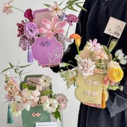 Caixa De Arranjo De Flores Estilo Chinês, Caixa De Presente De Embalagem De Arte Floral Criativa, Buquê Romântico Dia Dos Namorados Dia Das Mães - Image 6