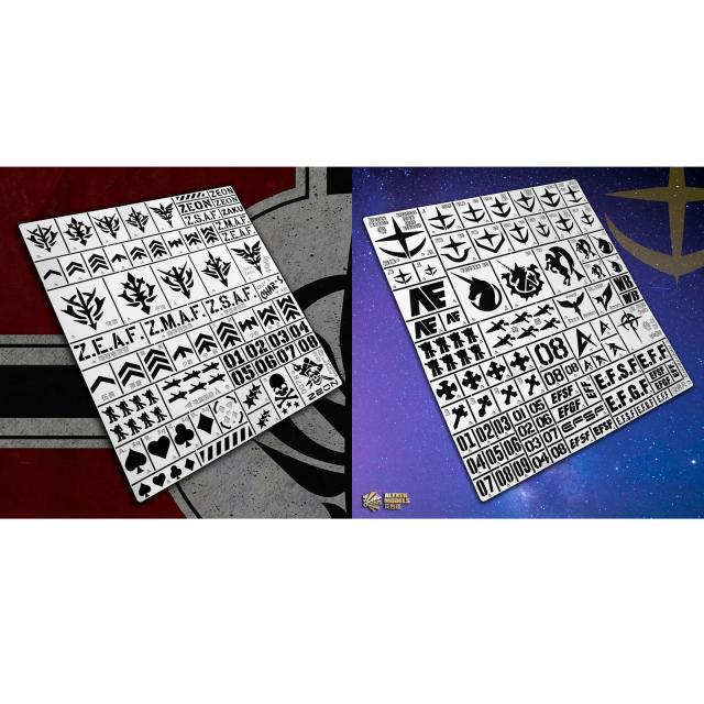 Mecha GFF Stencil e Ferramentas de Spray para Modelismo 1/100 e 1/144