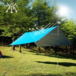 Toldo impermeável para proteção contra chuva e sol, redes de acampamento, tenda sobrevivência, toldo piquenique, caminhadas acessórios - Image 6