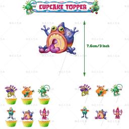 My Singing Monster Party Supplies Set, Favores, Balões, Cake Topper, Banner, Swirl Decoração, Decoração de aniversário - Image 3