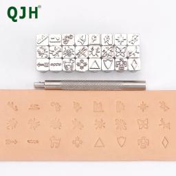 25 pçs conjunto de ferramentas de carimbo de artesanato de couro, conjunto de carimbo de ferramenta de artesanato de couro de qualidade ferramentas de escultura para iniciantes e profissionais diy - Image 1