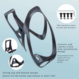 HUALONG Gaiola para garrafa de água de bicicleta de fibra de carbono MTB Suporte para garrafa de água para bicicleta de estrada, preto vermelho cinza branco, (20±2g). - Image 5