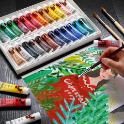 Profissional pintura acrílica tintas aails tecido artesanato desenho conjunto de roupas óleo mobiliário escova tintas cor airbrush arte da lona - Image 4