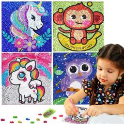 DIY Diamond Art Dots Kits de pintura para crianças, artesanato animal para meninas e meninos, 5D Diamond Gem, pintura por número, presentes de aniversário, brinquedos - Image 1