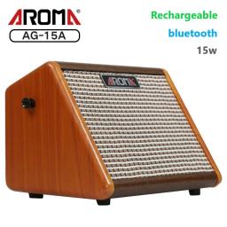 AROMA-Amplificador de guitarra acústica, USB recarregável, alto-falante Bluetooth, 15W, AG-15A - Image 1