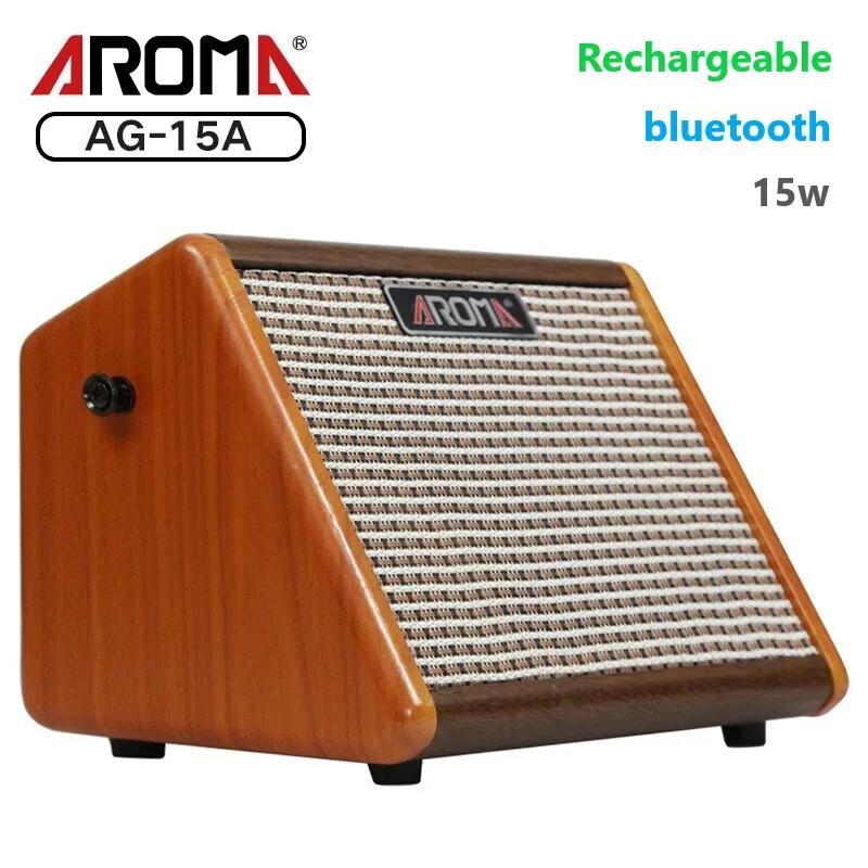 AROMA-Amplificador de guitarra acústica, USB recarregável, alto-falante Bluetooth, 15W, AG-15A - Image 1