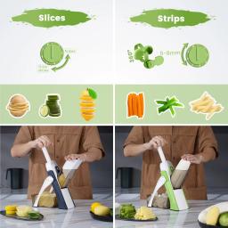 Mandolina Slicer Vegetal Chopper, Cortador De Batata De Alimentos, Tiras Julienne Dicer, Espessura Ajustável, Cozinha Cortando Artefato - Image 3