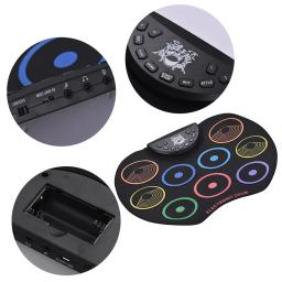 Bateria de música estéreo infantil, Bateria eletrônica USB, Combinação portátil, Instrumento de percussão com apoio para os pés, Pedal - Image 3