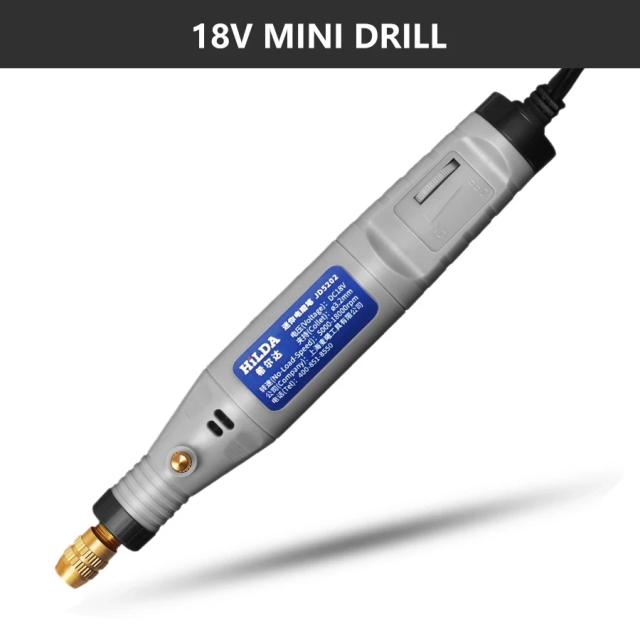 Caneta Gravura Hilda Mini com Broca e Conjunto de Acessórios Rotativos 18V - Ferramenta Multifuncional para Moagem