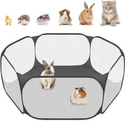 Gaiola portátil transparente aberta dobrável, Gaiola de gato e cachorro, Barraca Pet Playpen, Cerca de quintal para cachorro, Coelho, Hamster - Image 1