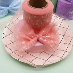 25 jardas colorido estrela tule fita impresso malha diy artesanal hairpin arco cocar cozimento festa de casamento decoração acessórios - Image 3