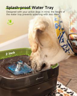 APETDOLA-Fonte de água automática para animais de estimação com bomba ultra silenciosa, distribuidor para vários gatos ou cães, 2.4Gal, 304oz, 9L - Image 3