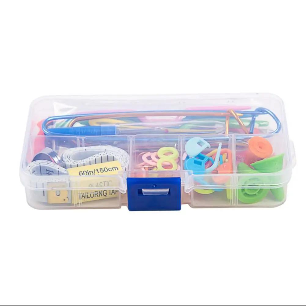 Crochet Ganchos e Pontos Kit Ferramentas, Agulhas De Tricô, Tesoura Pins, Craft Case, Crochet Acessórios, 56 Pcs Set - Image 1