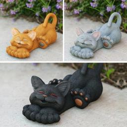Kawaii Gato Sorridente Enfeites, Resina Encantos, Decoração para Casa, Miniaturas Artesanato, Mini Acessórios De Jardim - Image 2