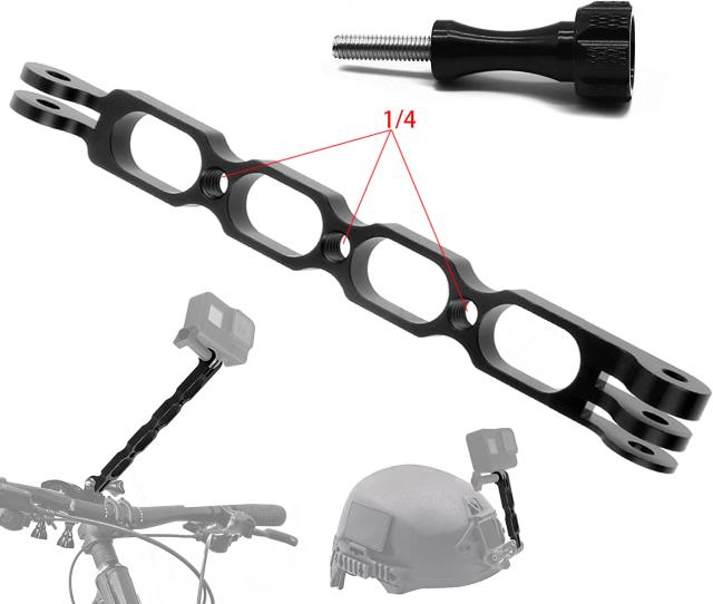Extensão de Haste para Capacete de Alumínio de 160mm com Furo para Equitação, Paraquedismo e Esqui