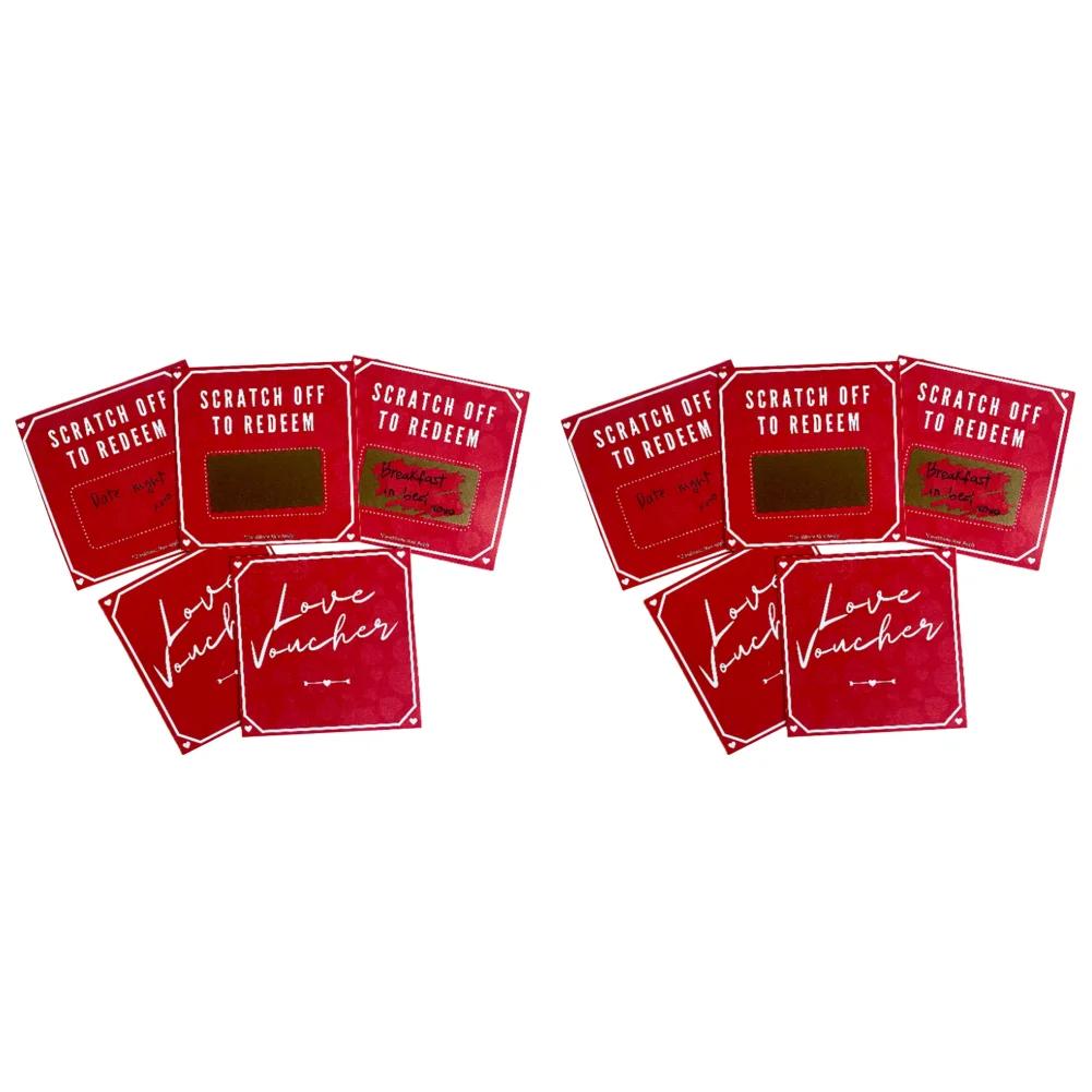 Cartões raspadinhas para aniversário, presente de aniversário, aniversário de casais, presente DIY para ela, ingressos para o dia dos namorados, nota amor, diversão romântica, 5pcs - Image 1
