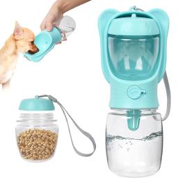 Dispensador de garrafa de água para cachorro, dispensador de animais de estimação com recipiente de comida removível, trava à prova de vazamento para viagens e caminhadas - Image 1