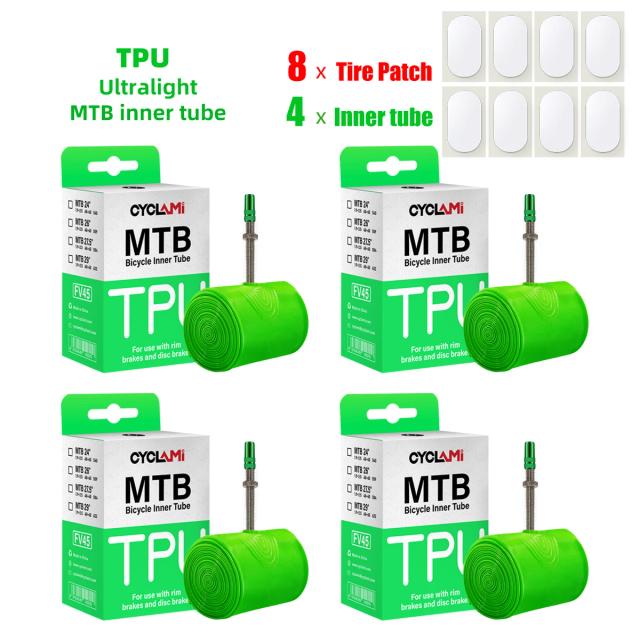 CYCLAMI Câmara de Ar TPU Ultraleve MTB 26 27.5 29 Polegadas Válvula Presta Metal 45mm