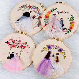 Bordado Hoop Flower Kit de iniciantes, Kits Ponto Cruz para Iniciantes, Needlepoint, DIY pendurado costura, Hobby - Image 2