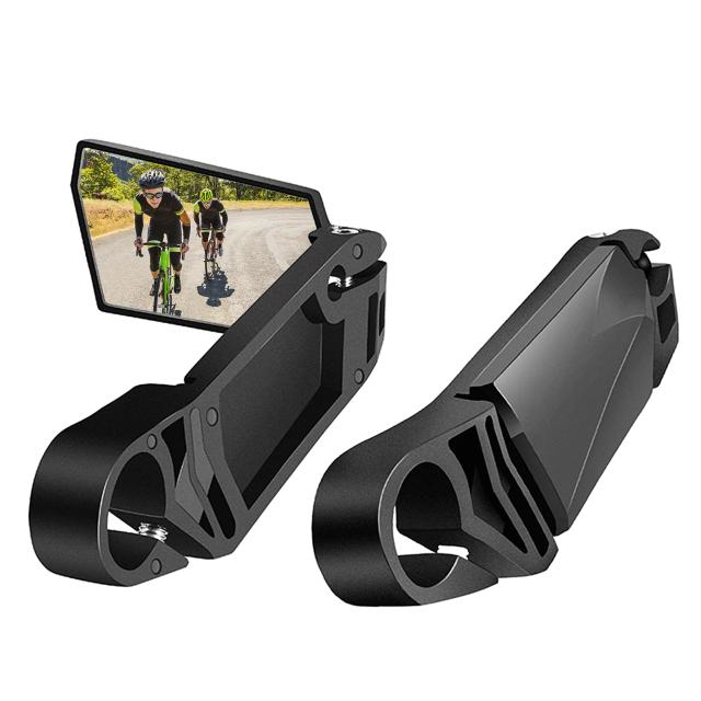 Espelho Retrovisor Giratório de 360 Graus para Guidão de Bicicleta - 2 Peças de Segurança Dobrável para Ciclismo