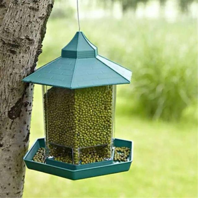 Alimentador de Pássaros Suspenso para Jardim: Protetor Anti-Esquilo para Decoração ao Ar Livre.