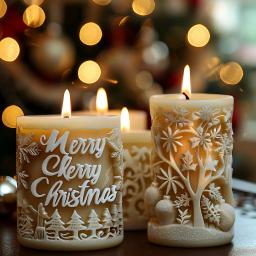 Vela perfumada de natal molde de silicone carta de natal fragrância cilíndrica vela ornamento ferramentas de fabricação de velas - Image 3