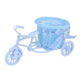 Cesta de flores tecida para bicicleta, arranjo de flores de simulação, cesta de plástico de vime, decoração de armazenamento, decoração de festa de casamento - Image 2